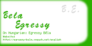 bela egressy business card